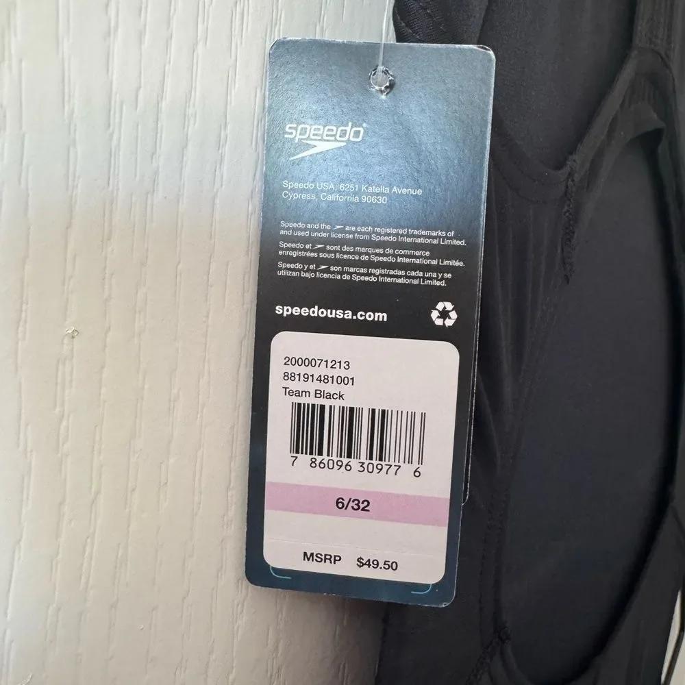 Speedo Women's Swimsuit One Piece ProLT Super Pro Solid Black Adult 6 / 32 NWT